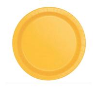 Unique Party Round Dessert Plate (Pack Of 20) Yellow (One Size)