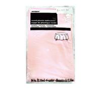 Unique Party Round Plastic Plain Tablecover Pastel Pink (One Size)