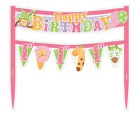 Unique Party Safari 1St Birthday Cake Topper Pink (One Size)