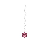 Unique Party Sparkle Tree Snowflake Christmas Hanging Dration (Pack of 3) in Red Unique Party Red