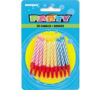 Unique Party Spiral Birthday Candles (Pack Of 20) Multicoloured (One Size)