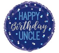 Unique Party Uncle Happy Birthday Foil Balloon Blue (One Size)
