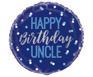 Unique Party Uncle Happy Birthday Foil Balloon Blue (One Size)