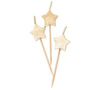 Sparkling Gold Star Birthday Candles - Pack of 6 - Elegant Design for Celebration Decorations