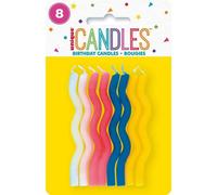 Unique Party Zig Zag Birthday Candles (Pack Of 8) Multicoloured (One Size)