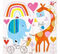 Unique Party Zoo Baby Shower Disposable Napkins (Pack Of 16) Multicoloured (One Size)