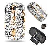 Unique Pattern Optical Mice Mobile Wireless Mouse 2.4G Portable for Notebook, PC, Laptop, Computer - Golden Pineapple
