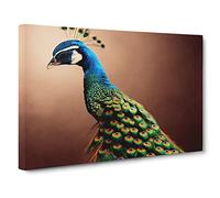 Unique Peacock Canvas Print | Gallery Wrapped 30mm Frame Wall Art | 30x20 inches | Ready to Hang | Contemporary Picture | Living Room Bedroom Lounge Office