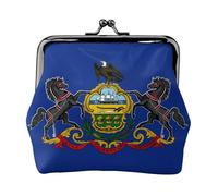 Unique Pennsylvania State Flag Wallet Cute Waterproof Kiss Closure Coin Purse