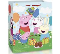 Unique Peppa Pig Large Plastic Gift Bag - (1 Count) | Durable & Reusable, Perfect for Parties & Celebrations