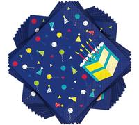 Unique Peppy Birthday Luncheon Napkins (16.5cm) - Colorful & Vibrant Party Napkins - Perfect Celebration Accessory for Kids & Adults - 16ct