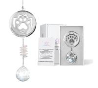 Unique Pet Loss Sympathy Gift Idea, Pet Memorial Gifts for Loss of Dog or Cat, Pet Paw Print Hanging Crystal Sun Catcher for Cat Dog Bereavement Remembrance Passed Away Gifts Rainbow Bridge Suncatcher