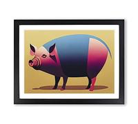 Unique Pig Art Vol.3 Abstract WHT Framed Print | A2 Black Framed Wall Art | Ready to Hang | Abstract Fantasy Picture | Living Room Bedroom Lounge Office