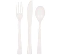 Unique Plastic Cutlery, White, 18 pack