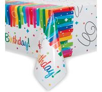 Unique Plastic Table Cover, Rainbow Birthday, 1.37 x 2.13m