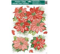 Unique Poinsettia/Christmas Window Cling/Winter