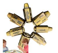 Unique: Polyhedral Seven Faces, Bullet Shaped Set, Distinctive Geometry Table , Collectible Novelty, Table , Non-Conventional | For Game Evenings