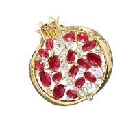 Unique Pomegranate Brooch Symbolizing Wealth Alloy Construction for Long Use and Various Styles Fashionable Pomegranate Pin