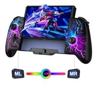 Unique Programmable Wireless Switch Controller Replacement for Nintendo Switch/OLED,One-Piece Nintendo Switch Pro Controller with Cool RGB/Auto Turbo/Vibration/Precise Motion Control/Wake-Up
