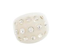 Unique Punk Open Rings Adorned by Diamonds Studs, White