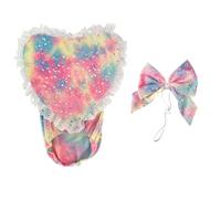 Unique Rainbow Heart Gooses Suit Practical Polyester Costuem Outfit Suitable for Various Holiday Themes and Photo Props Lover Rainbow Heart Pet Costume