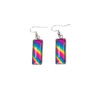 Unique Rainbow LGBT Earrings Simple Homosexuality Colorful Rainbow Bar Dangle Earrings Gay Lesbian LGBT Pride Gifts, S, Zinc, No Gemstone