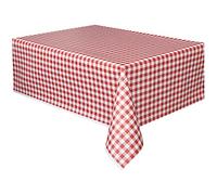 Unique Red Gingham Pattern Rectangular Plastic Table Cover (137cm x 274cm) 1 Piece - Ideal for Parties and Events