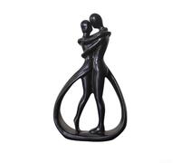 Unique Resin Couple Figurine Intimate Lover Ornaments for Home Decor, Adds a Heartwarming Touch to Any Living Space or Anniversary Celebration (black)