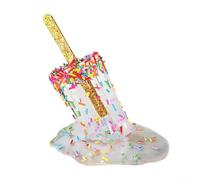 Unique Resin Melting Ornament with Glitter Sprinkles, Epoxy Coated Glossy Finish Offering Realistic Candy Appearance, Trendy Desk Decorative Piece (B)