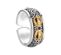 Unique Retro Vajra Design Copper Rings with Open Adjustable Band Perfect for Daily Wear or Special Occasions Spiritual Jewelry Artistic Men ' s Hoop Festival Accessory Spiritual Artistic Men ' s Hoop