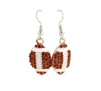 Unique Rhinestone Stud Drop Cute Basketball Volleyball Baseball Football Rugby Shiny Crystal Sport Game Team Player Fan Sparkly Earrings Jewelry for Women-drop basketball, Zinc, No Gemstone