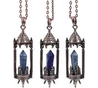 Unique Rocket Launcher Pendant Crystal Necklace for Women Men|Bronze Chain Charm Choker Meditation Energy Bead Amulet Jewelry Gifts Lapis Lazuli 1 Pcs