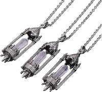 Unique Rocket Launcher Pendant Crystal Necklace for Women Men|Silver Chain Charm Choker Meditation Energy Bead Amulet Jewelry Gifts Rose Quartz 1 Pcs
