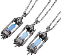 Unique Rocket Launcher Pendant Crystal Necklace for Women Men|Silver Chain Charm Choker Meditation Energy Bead Amulet Jewelry Gifts Opal 1 Pcs