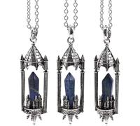 Unique Rocket Launcher Pendant Crystal Necklace for Women Men|Silver Chain Charm Choker Meditation Energy Bead Amulet Jewelry Gifts Lapis Lazuli 1 Pcs