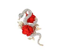 Unique Rose And Snake Brooch Stylish Rose Snake Brooch Artistic Badge Designed For Elites Artistic Women Socialites Fashion Accessory