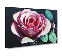Unique Rose Flower Canvas Print | Gallery Wrapped 30mm Frame Wall Art | 30x20 inches | Ready to Hang | Contemporary Floral Picture | Living Room Bedroom Lounge Office