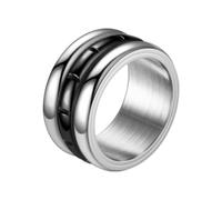 Unique Rotatable Rings Stainless Steel Three Turning Geometric Finger Jewelry Accessories for Modern Women Stainless Steel