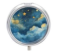 Unique Scenery Images Pill Box Round Pill Case for Purse & Pocket 3 Compartment Medicine Pill Organizer Portable Travel Pillbox Medicine Vitamin Cod Liver Oil Storage Box