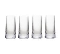 Unique Set of Four Ribbed Highball Glass Tumblers,Clear Drinking Glass Set,Modern Embossed Pattern Glasses Interiors by Premier Clear One Size
