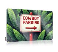 Unique Signs Rustic Wall Poster, Rv Decor Sets Funny Quote Design For Campsite Garage | Fun Anti-rust Metal Signpost To Cowboy Parking Amidst Lush Greenery(30X40CM)