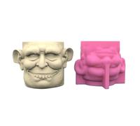 Unique Silicone Flowerpot Molds Strange Face Shaped Clay Craft for Flowerpot Pen Holder Molds