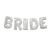 Unique Silver Bride Foil Letter Balloon Banner Kit, 14"