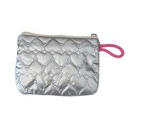 Unique Silver PU Quilted Pouches Space Saving Designs Bags for Handbags Or Pockets Suitable for Fashion Women Pocket Organizers