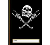 Unique Skull & Bones Black Death Rock Heavy Metal Headbanger Notebook