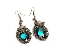 Unique Skull for Head Earrings Gothic Earrings | Halloween Skeleton Dangle Earrings, Crystal Rhinestones, Punk Jewelry for Women Girls, Festival Ear Jewelry