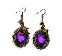 Unique Skull for Head Earrings Gothic Earrings | Halloween Skeleton Dangle Earrings, Crystal Rhinestones, Punk Jewelry for Women Girls, Festival Ear Jewelry