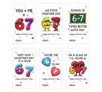 Unique Slang Valentine's Day Cards For Kids Classroom Exchange With 67 Stickman Designs Pack Of 24 Assorted Greeting Cards For Teens And Tweens 6PCS (White, 9x5cm)