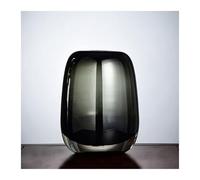 Unique Small Glass Vase For Home Decor,Brown Bud Bottle for Centerpiece Shelf Tabletop Aesthetic Room Decor(Amber S)