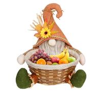 Unique Small Woven Basket, Round Storage Basket, GNOME Woven Storage Basket, Harvest Season Candy Basket 9.06 x 6.69 x 9.45 Inches for Home Fruit Candy Thanksgiving Basket